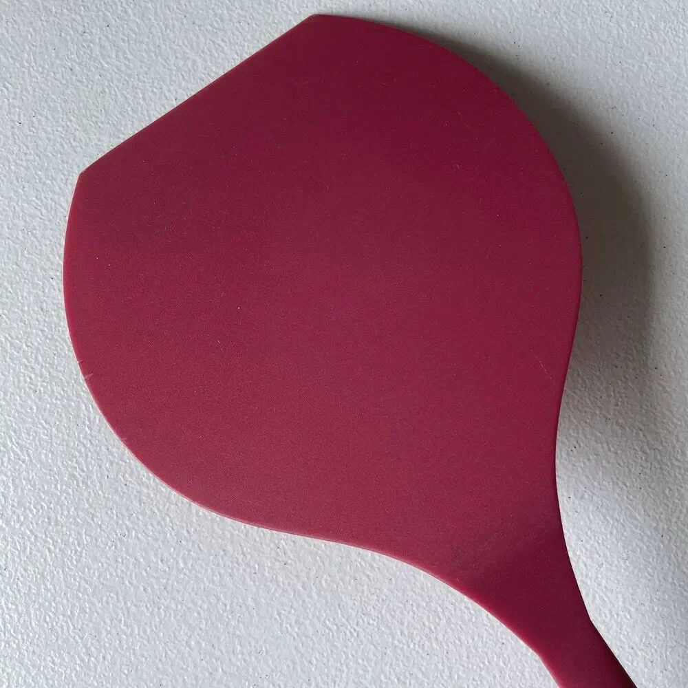 Core Kitchen Wide Pancake Flipper Spatula Red Plastic Rubber Handle Red Utensil